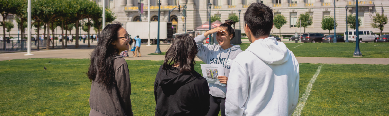 Students discuss lobbying in Civic Center