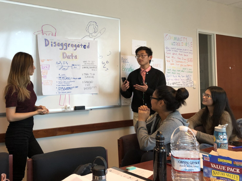 Students discuss disaggregating AAPI data in class